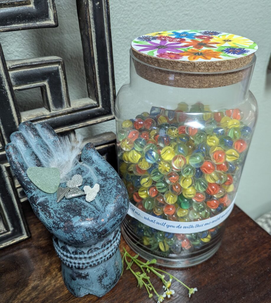 Jar of marbles symbolizing A Thousand Saturdays Left